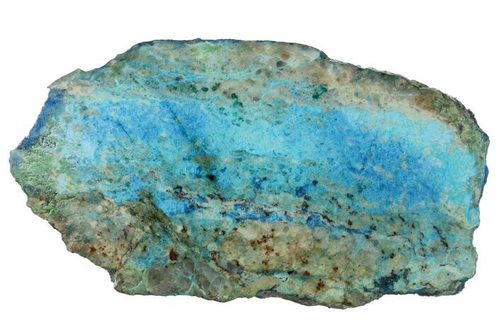 Polished Blue River Chrysocolla Slice - Arizona #167527